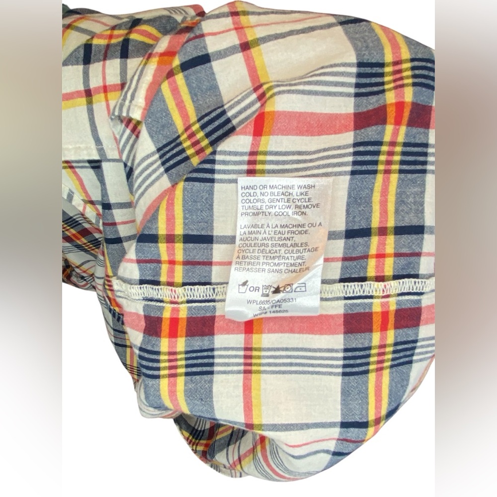 Woolrich Short Sleeve Button Up Plaid Men’s Size L Casual Summer Embroidered - Picture 7 of 7